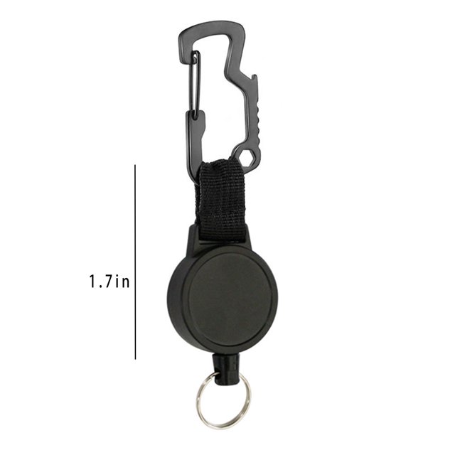 Retractable Keychain Set of 2, Multifunctional Carabiner with Bottle Opener Key Holder, Retractable Key Chain for Belt Loop and Outdoor Camping Hiking Use