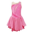 thumbnail image 1 of YONGHS Robe de Patinage Artistique Brillante pour Filles Enfants avec Strass Sans Manches en Mousseline Robe de Danse Ballet Rose 8, 1 of 7