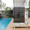 thumbnail image 1 of Edtara Outdoor Privacy Screen, Laser Cut Metal Divider Panel with Tropical Leaf Design, Freestanding and Weatherproof for Patio, Deck, Backyard, or Balcony, 1 of 8