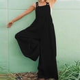 thumbnail image 1 of CEHVOM Womens Fashion Retro Rompers Suspender Solid Jumpsuit Cotton Pants, 1 of 6