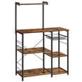 thumbnail image 2 of VASAGLE Bakers Rack, Coffee Station, Microwave Oven Stand, Kitchen Shelf, Rustic Brown and Black, 2 of 6