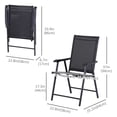 thumbnail image 3 of Outsunny 2-Piece Folding Dining Chair Set with Armrests, Black, 3 of 10