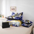 thumbnail image 4 of Navy Blue Marble Bed in a Bag Queen Comforter Set 7 Piece Black Butterfly Bedding Sets,Gold Marbling Sheet Set Abstract Ombre Ink Fluid Art Bed Set,Rustic Animal Butterflies Room Decor Aesthetic, 4 of 5