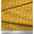 thumbnail image 3 of Soimoi Gold polyester Crepe Fabric Artistic Feather Print Fabric by the Yard 52 Inch Wide, 3 of 5