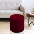 thumbnail image 4 of tamizeot Stretchable Footstool Slipcover Footrest Cover Protector Bottom Red Wine Elastic with Red Wine Round Chair Cover 25-32cm, 4 of 5