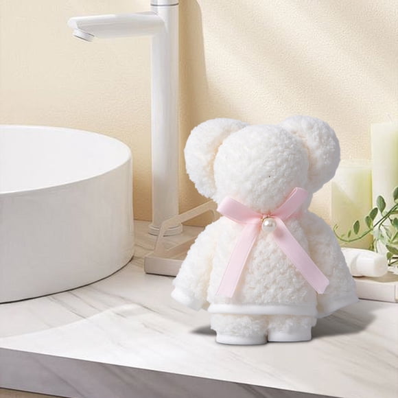 Lisbinx Bear Fleece Towel Gift Set with Gift Box, Soft Coral Velvet Style, 40 x 30 cm, Includes 1 Towel