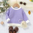 thumbnail image 4 of MIASHUI Chandails pour Tout-Petits Garçons Filles Col Rond Manches Longues Chandail Uni Tricoté, Violet, 12-18 Mois, 4 of 8