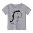 thumbnail image 1 of WERYOUNG T-Shirts Filles Garçons Été Décontracté Imprimé Dinosaure Col Rond Manches Courtes T-Shirts Bébé Pyjamas Adorables Tee-Shirts, Gris, 10-11 Ans, 1 of 3