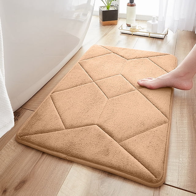 Boovnll Bathroom Water Absorbing Door Mat Convenient Machine Wash Lightweight Fabric Quick Water Absorption Non Slip Floor Mat