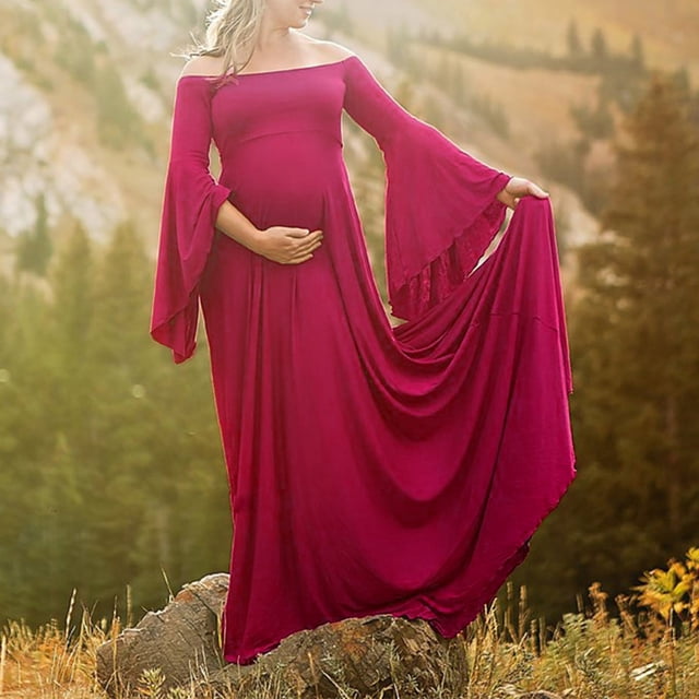 TIMIFIS Robe de Maternité pour Photo Été Maternité Élégante Robe de Photographie Robe d'Invitée de Mariage de Maternité - Printemps/été