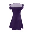 thumbnail image 4 of MIASHUI Girls Summer Casual Party Dress with Ruffle Sleeves and Mesh A-Line Design Featuring Convenient Pockets for Kids Dark Purple,7-8 Years, 4 of 4