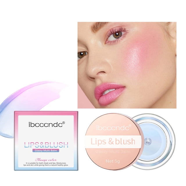 EGNMCR Blush Warm Powder Blusher Transparent Color Changing Gel High Gloss Powder Blusher Cream Natural Nude Makeup Rouge Powder Blusher a canmake