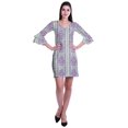 thumbnail image 2 of Moomaya Robe Courte Imprimée pour Femmes, Manches Évasées, Coupe Droite, Robes pour Femmes, Vêtements d'Été Décontractés, 2 of 6