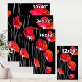 thumbnail image 4 of Designart Abstract Red Flower Detail On Black II Canvas Wall Art, 4 of 4