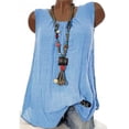 thumbnail image 2 of Timegard Plus Size Tank Tops for Women Casual Round Neck Sleeveless Top Comfy Solid Color Basic Shirts, 2 of 3
