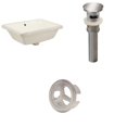 thumbnail image 1 of 18.25-in. W Rectangle Bathroom Undermount Sink Set In Biscuit - Brushed Nickel Hardware - Overflow Drain Incl. AI-20592, 1 of 9