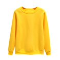 thumbnail image 1 of Moxiu Chandails à Col Rond pour Femmes Automne Manches Longues en Molleton Chandail de Base Uni Chandail à Enfiler Hauts Chandail Jumper Chandail Jaune, TTG, 1 of 6