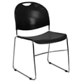thumbnail image 1 of Flash Furniture Hercules Series Capacity Black Ultra Compact Stack Chair with Chrome Frame, 1 of 9