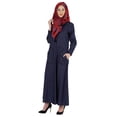 thumbnail image 3 of Bimba Robe Longue Unie avec Hijab/foulard Imprimés en Chambray Maxi à Boutons devant Robe Musulmane Vêtements Islamiques pour Femmes, 3 of 7