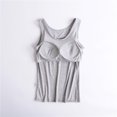 thumbnail image 2 of UPPADA Débardeurs pour Femmes en Modal Rembourré avec Soutien-Gorge Intégré, Col Rond, Camisole Sans Manches avec Soutien-Gorge Sans Armatures, Chandails Ajustés Décontractés, T-Shirt, Grande Taille, Hauts Confortables, Débardeur pour Femmes Coupe Ample Gris, P, 2 of 7