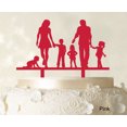 thumbnail image 1 of Personalized Family Cake Topper Custom Silhouette Wedding Cake Topper Cake Decorations Option Available 6-7 Inches Wide, 1 of 1