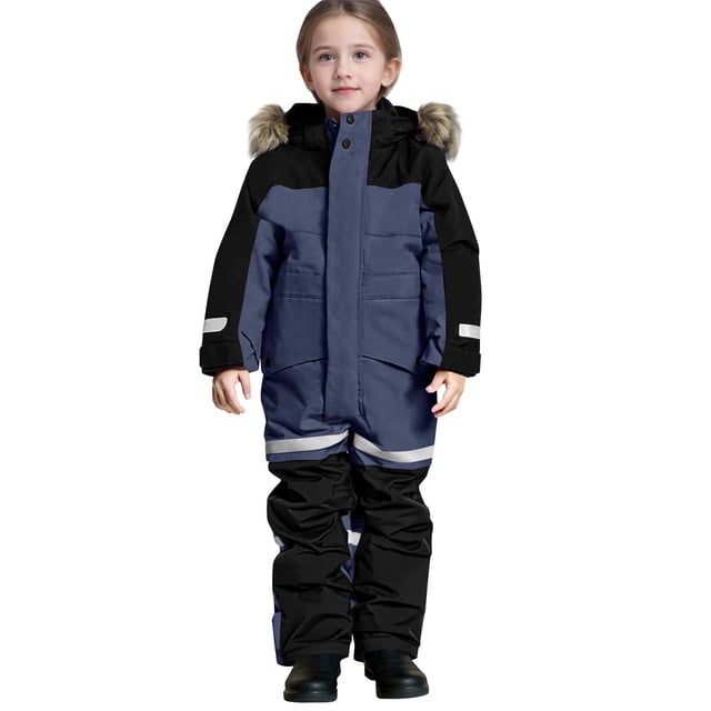 Veste d'Hiver pour Enfants, Combinaisons de Neige Colorées pour Filles et Garçons