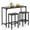 Grey, variant on Costway 3 PCS Counter Height Table Set with Footrests Rectangular Pub Table & Chairs Brown