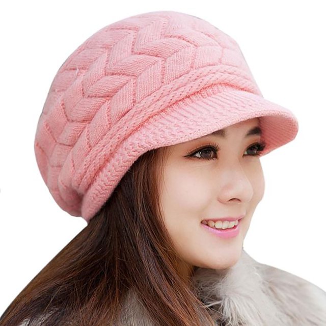 CEHVOM Bonnet d'Hiver pour Femmes, Chaud et Coupe-Vent, en Crochet, Style Skullies, Tricoté, en Laine