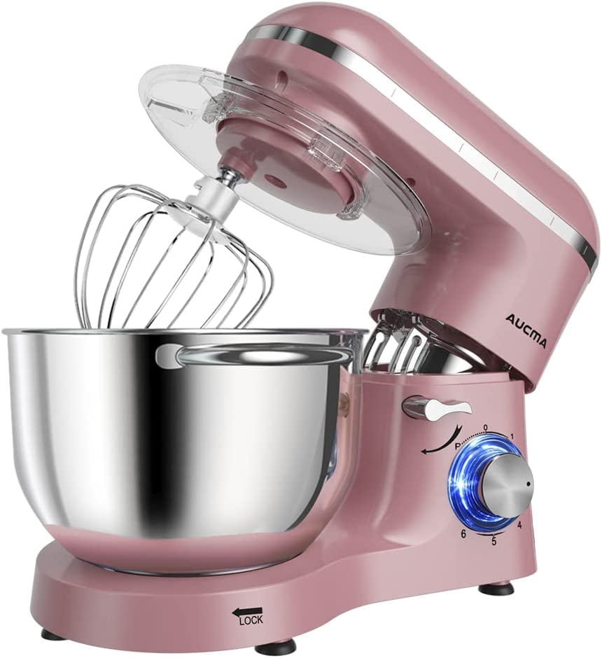 AmPm Stand Mixer,6.5-QT 660W 6-Speed Tilt-Head Food Mixer, Kitchen Electric Mixer with Dough Hook, Wire Whip & Beater (6.5QT, Black)