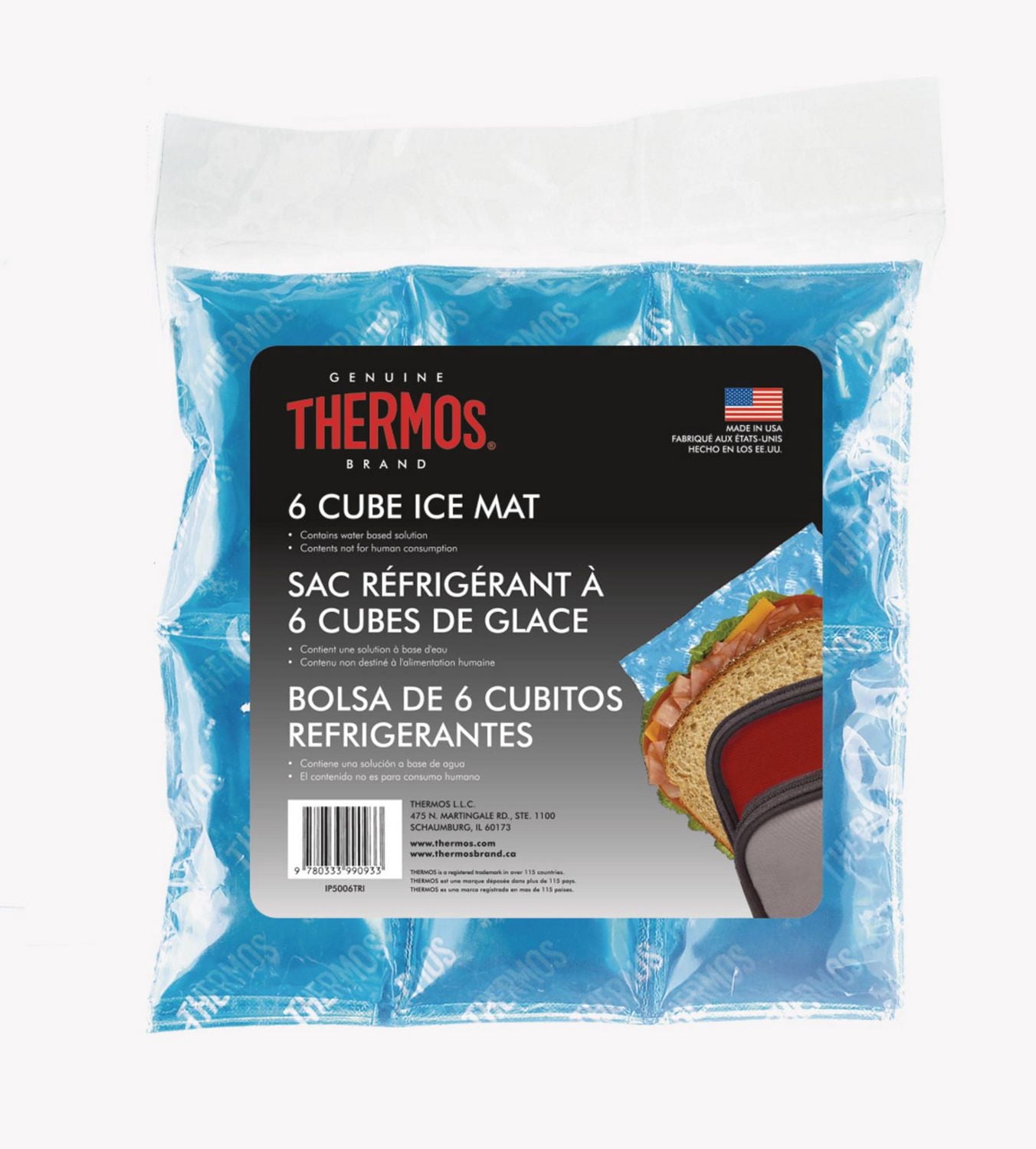 Thermos Reusable Ice Mat Food Saver, 6-Cube