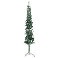 thumbnail image 1 of vidaXL Slim Artificial Half Christmas Tree with Stand Green 210 cm, 1 of 4
