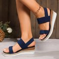 thumbnail image 4 of Women's Espadrilles Wedge Slingback Sandals Comfortable Stretchy Platform Walking Summer Shoes for Work, 4 of 6