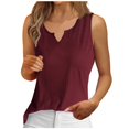 thumbnail image 1 of Annhoo Summer Ribbed Tank Tops for Women V Neck Sleeveless Tees Lounge Slim Solid Color Going out T Shirts, 1 of 5