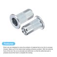 thumbnail image 4 of Unique Bargains Écrous à Rivets M4, Lot de 50 Écrous à Tête Plate Filetés en Acier au Carbone Plaqué Zinc avec Molette, 4 of 5