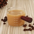 thumbnail image 2 of 75ml Italian Espresso Glass Cup with Wooden Handle - Heat-Resistant Borosilicate Glass, Measurement Scale, Single Spout, Minimalist Design for Perfect Espresso Brewing and Serving, 2 of 5
