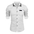 thumbnail image 1 of GigrtiJin Mens Button down Shirts Fall Long Sleeves Loose Solid Color Shirts Casual Fashion Work Tops Blouses, 1 of 2