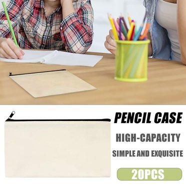 RKSTN Pencil Case Large Capacity Canvas fabric DIY pencil case cosmetic bag with zipper stationery storage bag Pencil Pouch for School