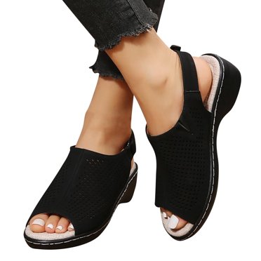 Pisexur Femmes Wedge Sandals Women Mode Talon de Pente Sandals Confortable Boucle d'Orteil Ronde Causal Sandals Chaussures