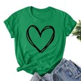 thumbnail image 1 of Styesk T-Shirts pour Femmes Confortables Doux Col Rond T-Shirts Chandail Mode Léger Manches Courtes T-shirt Saint-Valentin Graphique Décontracté Grande Taille Hauts Imprimé Cœur Hauts de Sortie, 1 of 3