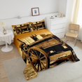 thumbnail image 4 of Erosebridal Ensembles de Couette Rétro Voiture en Bois Format Simple, Couettes et Duvets Rustiques de Style Ferme, Décor Western, Réversible 2 Pcs, 4 of 7