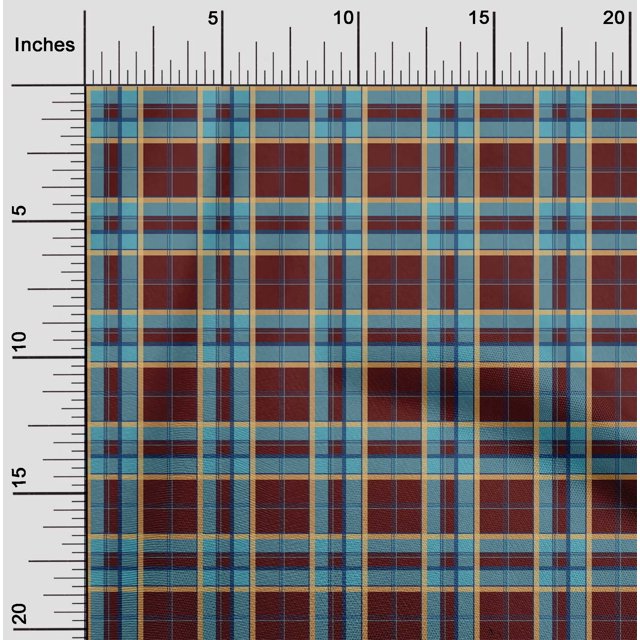 oneOone Cotton Silk Fabric Madras Check Decor Fabric Printed BTY 42 Inch Wide
