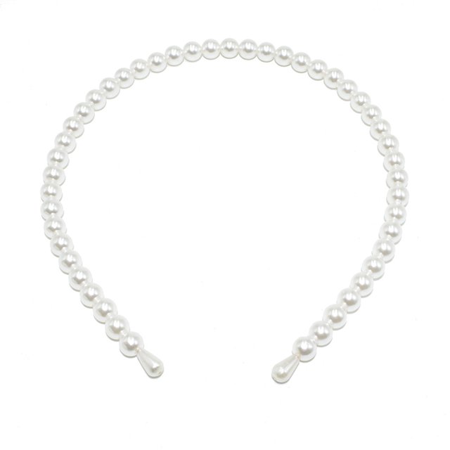 Exquise Perle Bandeau Réglable Résistant à l'Usure Universel Chic Accessoires de Coiffure Valentines Cadeaux de Jour Diadème pour les Femmes 8mm
