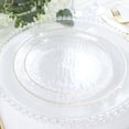 thumbnail image 2 of CUITING Lot de 10 Assiettes de Service Rondes Jetables en Plastique Martelé Transparent à Paillettes Dorées avec Rebord Doré - 13”, 2 of 11