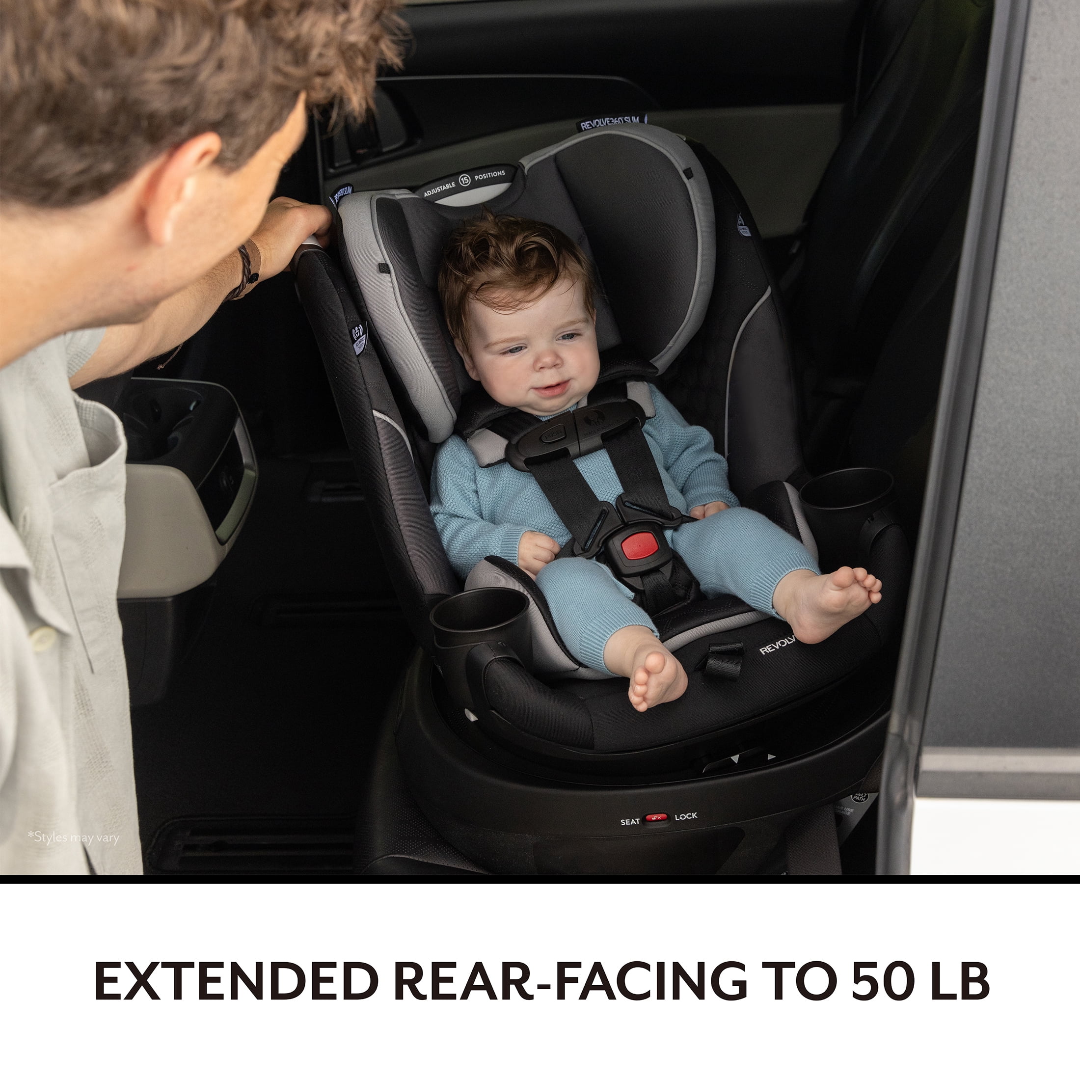 Evenflo Revolve360 Slim 2-in-1 Rotational Car Seat with SensorSafe