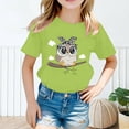 thumbnail image 2 of Hauts pour Filles Imprimé Mignon Col Rond Manches Courtes Tee Été Mode Ample Vêtements pour Tout-Petits Filles Vert 10-12 Ans, 2 of 4