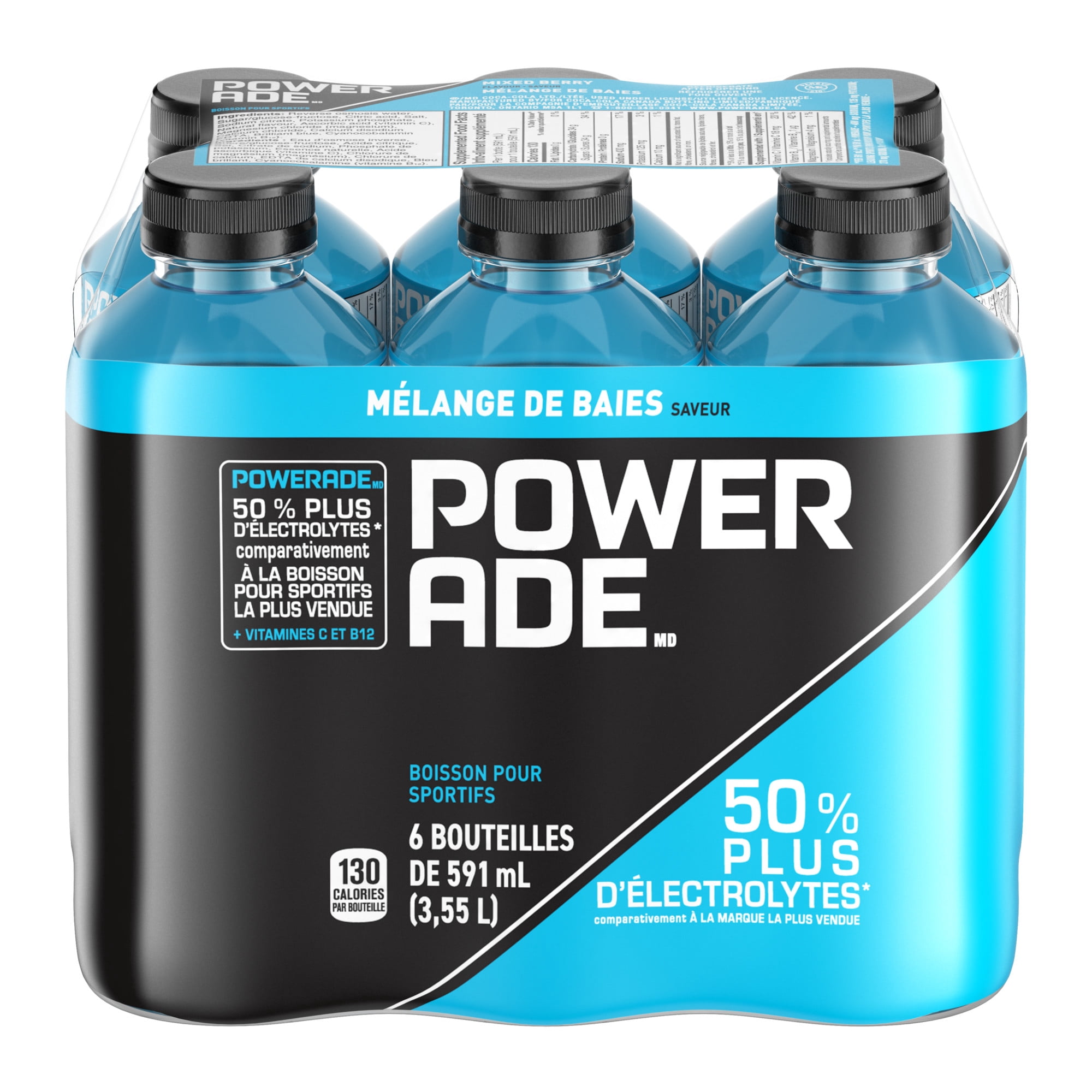 Powerade Mixed Berry Bottles, 591 mL, 6 Pack - Walmart.ca