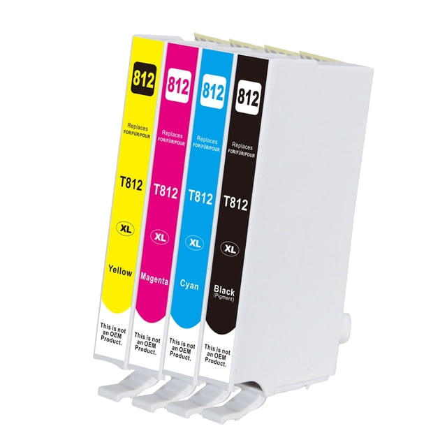 Cartouche d'Encre Compatible Epson T812XL à Rendement Élevé par Superink, Comprenant des Cartouches d'Encre Pigmentées Noir, cyan, magenta et Jaune. Conçue pour les Imprimantes à Jet d'Encre, Ces Cartouches TG Donnent jusqu'à 1100 pages Chacune. Compatibles avec les Imprimantes WorkForce Pro WF-7840, WF-7820, EC-C7000 et WF-7310. les Cartouches Sont Neuves, Certifiées ISO 9001/14001, et Ont une Durée de Conservation de