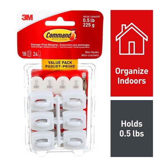 Command™ Mini Hooks 17006VP-C, Value Pack