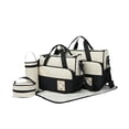 thumbnail image 1 of Bunblic Nappy Changing Bag Set,Mummy Tote Bag, Waterproof, Baby Essentials Baby Bag Travel Diaper Bag Multipurpose for Travel Working Black, 1 of 8