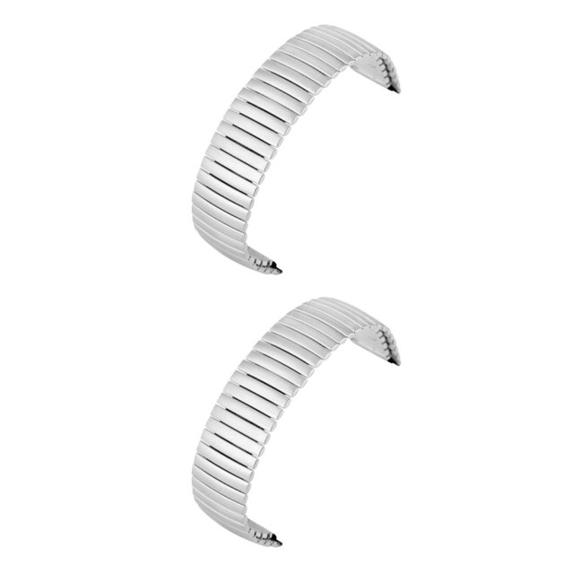 Redempat Elastic And Adjustable Fit For Any Occasion Durable And Long-lasting Stainless Steel Replacement 22MM silver 2Set
